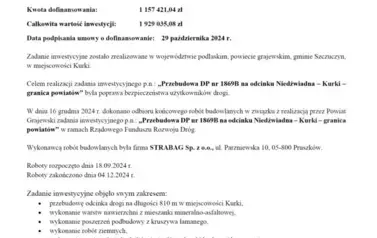 Informacja o zadaniu