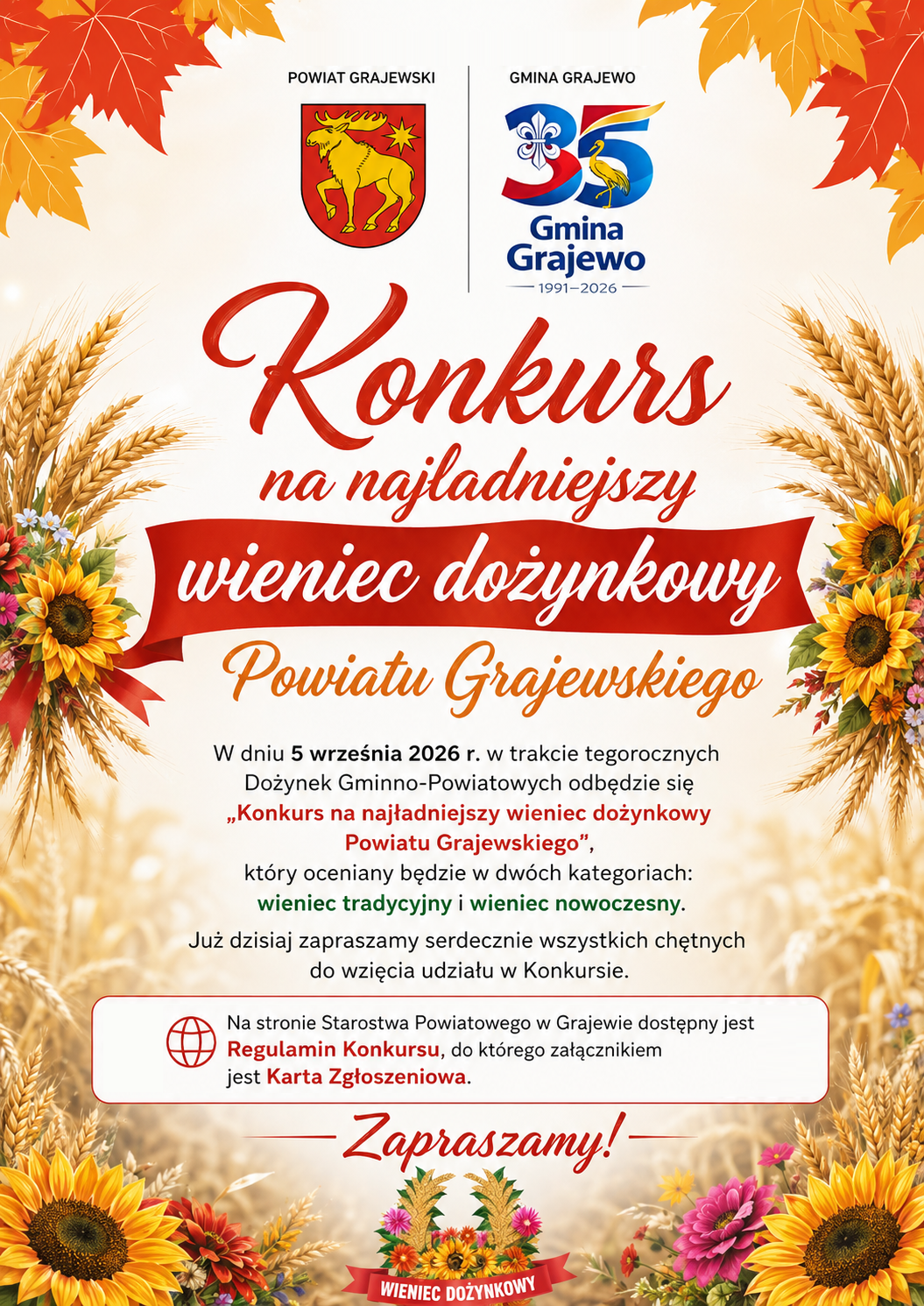 Plakat zachęcający do udziału w&nbsp;Konkursie