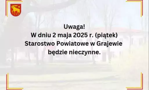 Grafika do informacji wyświetlana na stronie głównej