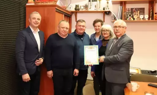 Przedstawiciele Powiatu Grajewskiego i Szpitala Miejskiego Nr 2 w Równem